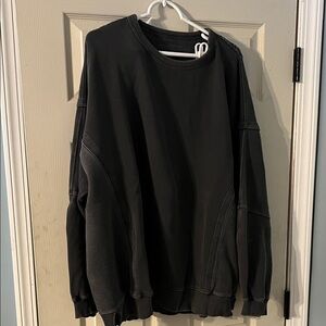 Women’s Washed Dark Gray Sweatshirt with Back Detail